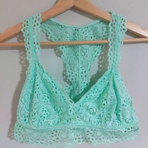 Aerie lace eyelet mint bralette